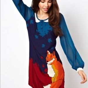 Yumi Tunic Dress Fox Print
